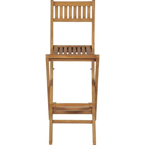 vidaXL Taburetes plegables de bar de jardín 2 uds madera teca maciza (1/2)