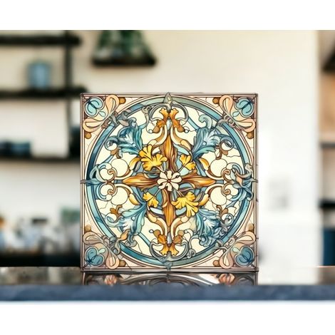 Dekorative selbstklebende Fliesen im Jugendstil, Muster 3, 30 Stück (1/3)