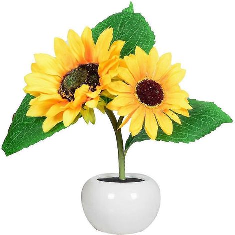 Lampe de nuit LED tournesol, lampe de table tactile rechargeable, lampe tournesol à piles pour éclairage décoratif de chambre, cadeau pour maman (1/5)
