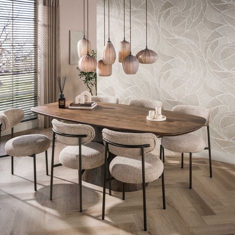 Table à manger 180x90x77 cm en bois d'acacia brun - VOHINA