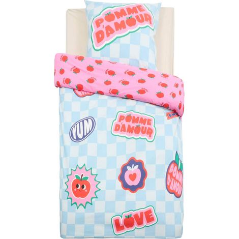 Set letto cha cha pop 140x200 cm blu e rosa per bambini - Atmosphera créateur d'intérieur