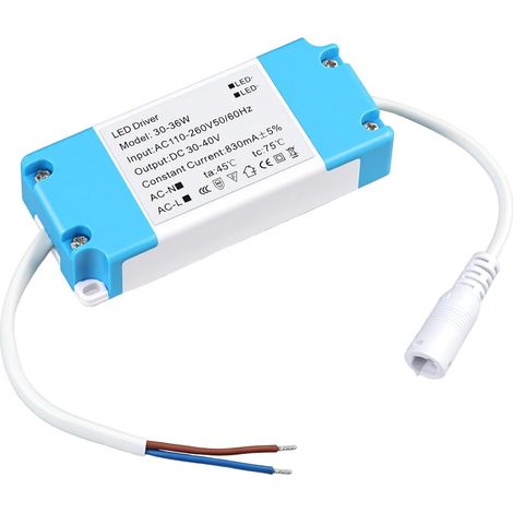 Transformateur LED 30W à 36W Sortie 30-40V 830mA, LED Driver Alimentation LED Stable, Transformateur 220V pour éclairage Intérieur, Transfo Compact pour Spots et Rubans LED (1/5)