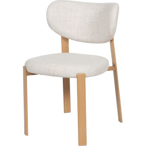 Amadeus - Chaise de salle à manger en tissu avec piètement finition chêne Dino (lot de 2) (1/4)