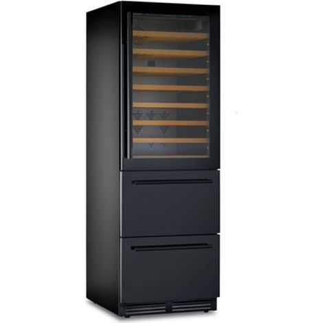 Cave à vin ventilée 72 bouteilles compartiment supérieur et 69 compartiment inférieur Modèle DW190BLACK - KlimaItalia