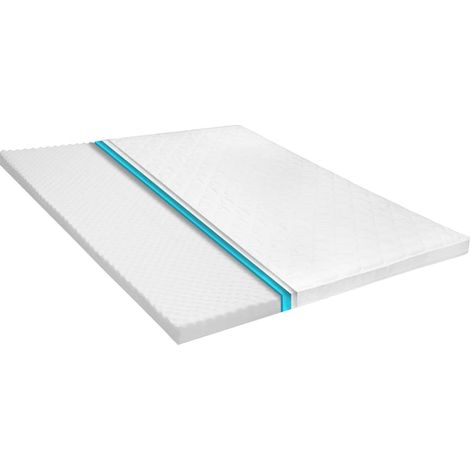 Surmatelas 140 x 200 cm en mousse froide, profil alvéolé 6 cm