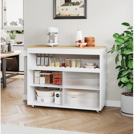 Mueble auxiliar cocina plegable MDF 122 cm OKMYHOME (1/5)