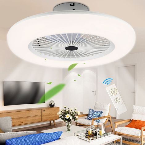 Wolketon Ventilatore a soffitto Lampade a LED intelligenti con led Bianco - Tondo La luminosità e la temperatura possono essere controllate