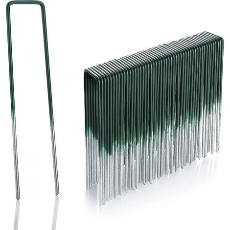 Piquets de Jardin 100 Pcs,Piquets de Fixation en Acier pour Jardin Toiles de Paillages et de Jardinage Grillage(Long:15 cm,Ø 3mm)
