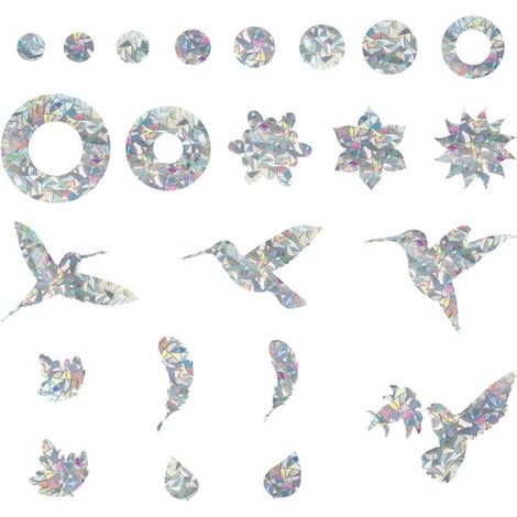24 pièces - Autocollants pour fenêtres - attrape-soleil anti-oiseaux - autocollants arc-en-ciel anti-collision pour vitres - protection contre les oiseaux - protection pour fenêtres - autocollants att (1/4)