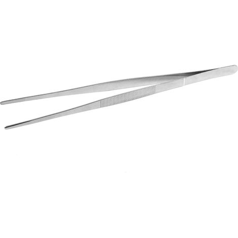 Lange, gerade Edelstahl-Lebensmittelzange, silberfarben, 30 cm, für Haushalt, Medizin, Garten und Küche (1/5)