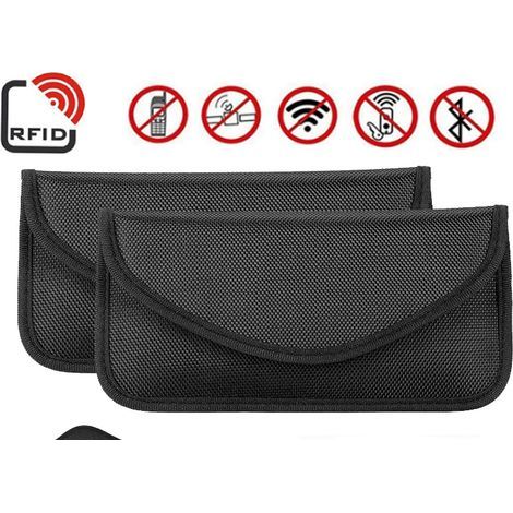 2X Faraday RFID Signal Free Bag, Anti-Theft Bag for Blocking Car Keys, Faraday RFID Key Fob Bag - (Black) (1/5)