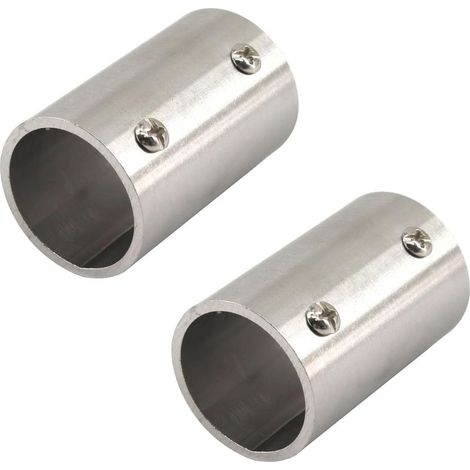 Raccord de tuyau droit en acier inoxydable 32mm pour tube tige connecteur pour étagères barre de suspension clôture main courante (2 pièces) (1/5)