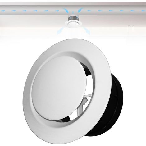 Couvercle conduit ventilation réglable 75mm valve disque blanc grille évacuation air plafond mur (1/5)