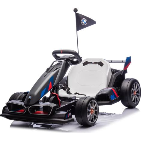 BMW Gokart électrique pour Enfants 24V - 5 à 12 ans - Fonction Dérive - Gris