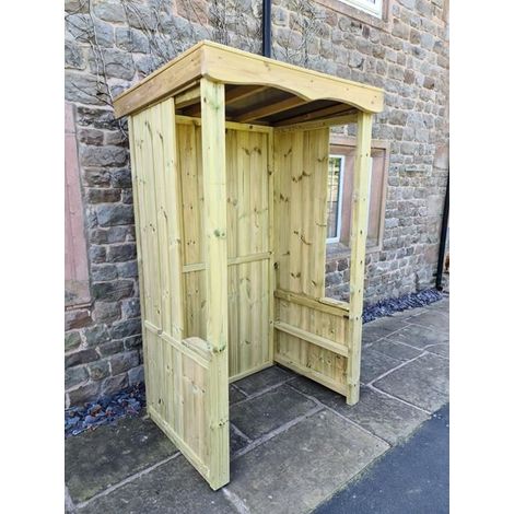Small Poly Smoking Shelter - Timber - L85 x W120 x H205 cm - Minimal Assembly Required (1/3)