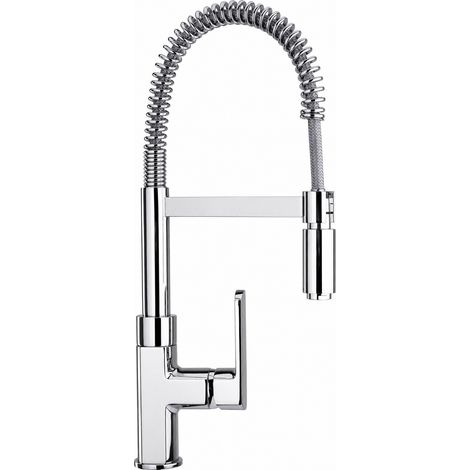 Mezclador de fregadero de cocina con caño de resorte y varilla ajustable Paini Ovo 86CR556  Cromo (1/3)