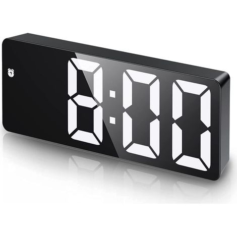 Reloj despertador digital, reloj LED, con pantalla de temperatura, brillo ajustable (1/4)