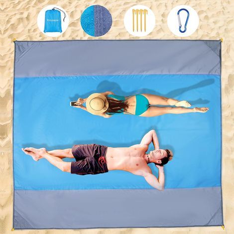 Manta de picnic, esterilla de playa, esterilla de picnic, manta de playa extragrande de 200 x 210 cm, se puede usar en la playa, de camping y al aire libre. (1/5)