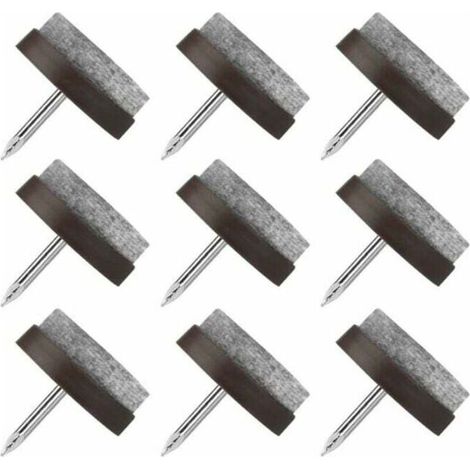 Deslizadores para sillas con clavos, 80 unidades. Deslizadores redondos de 22 mm para muebles, almohadillas de fieltro para proteger las patas de mesas y sillas -Crezuo