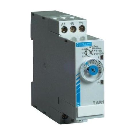 Crouzet 88865265 Relé temporizado Chronos 2 TK2R1, 24 VCC/24-240 VCA, 2 C/O, 8 A, 0,06 s-160 s, 22,5 mm