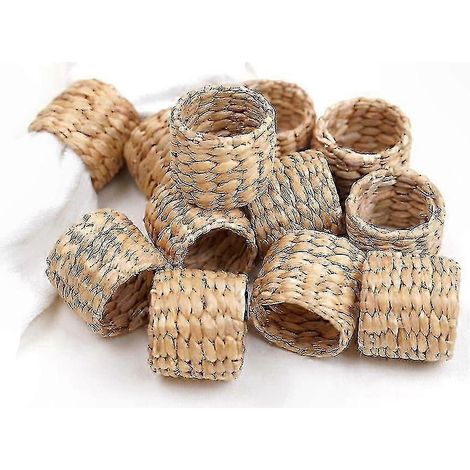 Lot de 12 ronds de serviette écologiques - Idéaux pour les mariages champêtres, les dîners et les fêtes saisonnières (1/5)