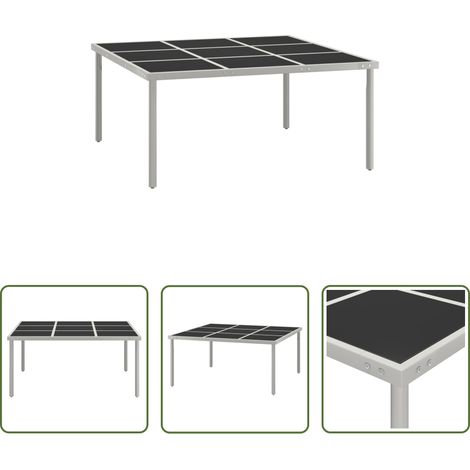 vidaXL Gartenmöbel - Garten-Esstisch 170x170x74,5 cm Glas und Stahl (1/5)
