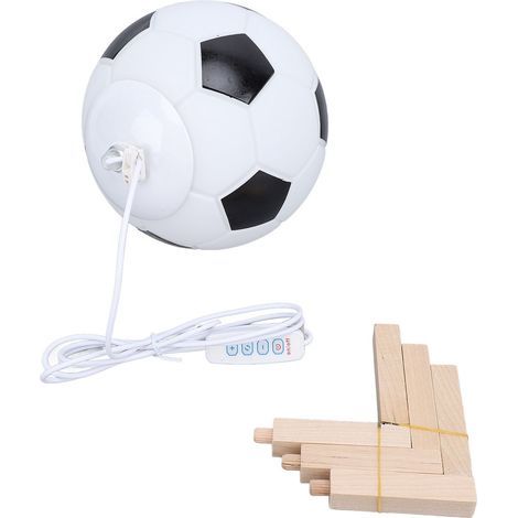 Football night light with wooden stand, 3D dimmable lamp, 3 color temperature settings, for boys and girls in love (1/5)