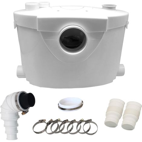 Broyeur sanitaire 400 W Pompe à eaux usées 145 l/min, pompe à maçonnerie avec 4 entrées, distance de pompage vertical de 8 m pour toilettes, évier et baignoire (1/5)