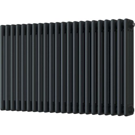 Alpha - Anthracite Column Radiator H600mm x W988mm 4 Column - Feet Included