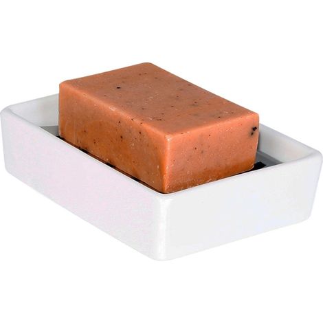 Porte-savon en acier inoxydable, porte-savon double couche en céramique avec égouttoir