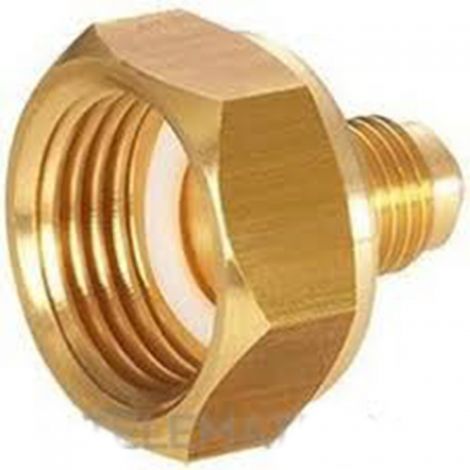 Adaptador Botella Gas Refrigerante M21.7 a 1/4" SAE  Racor Latón para Recarga Aire Acondicionado  Acoplamiento Profesional