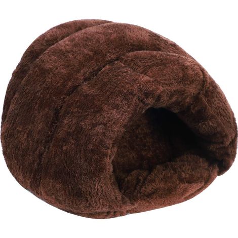 1 Niche pour chien,design grotte,polaire corail,coton PP,petit animal,transport voiture (1/5)