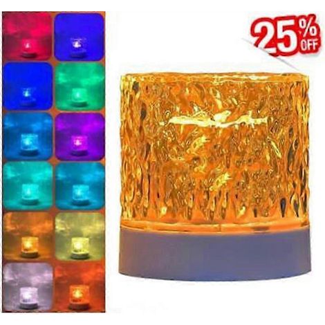 Lampe de table à effet vague d'eau, veilleuse d'ambiance, lampe à projection dynamique pour chambre à coucher (1/5)