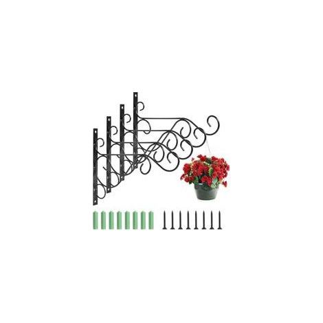 Support Plante Mural Suspension Mural Crochet Plante Suspendre Crochet en Fer Support de Pot de Fleur crochets muraux en fer pour suspendre des plantes, des mangeoires à oiseaux (1/5)