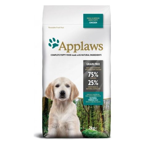 Alimento seco para cachorros de razas pequeñas y medianas con pollo, 7,5 kg.
