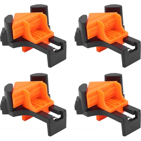 Lot de 4 pinces de fixation multifonctionnelles à angle droit (90°) pour le travail du bois, les cadres et les meubles. (1/5)
