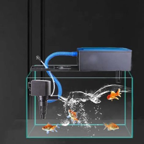 Équipement de filtration d'aquarium trois en un, circulation silencieuse, oxygénation, pompe submersible, filtre supérieur, boîte d'égouttement, oxygénation (1/4)