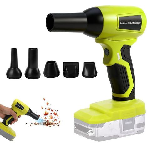 Souffleur de feuilles sans fil, nettoyeur de poussière portable sans balais, avec 5 buses pour terrasse, chambre et maison (batterie Ryobi 18V non incluse) (1/5)