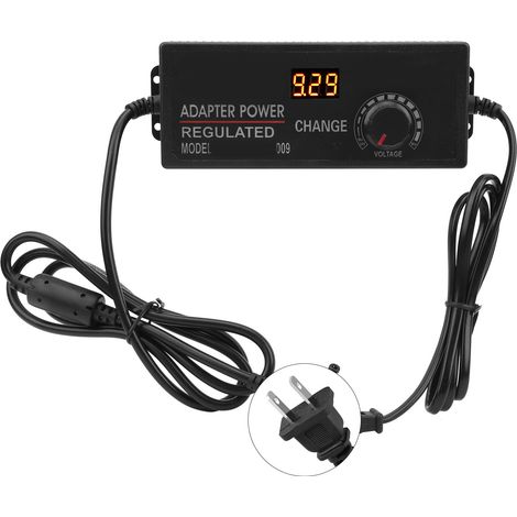 Adaptateur régulateur de tension DC 5A 9-24V réglable, bloc d'alimentation secteur AC 110-240V avec prise US, convertisseur de puissance ajustable. (1/5)