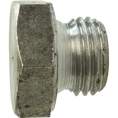 Reidl DIN 7604 Verschlussschrauben mit Außensechskant M 10 x 12,5, Stahl blank, mit Bund, kurz