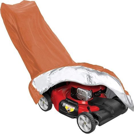 Housse de Tondeuse à Gazon imperméable à l'eau et à la poussière en Polyester 210D avec Cordon de Serrage et Sac de Rangement (125 x 76 x 44 inches )orange (1/5)