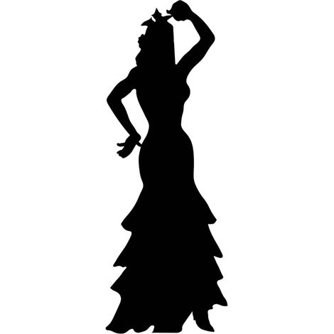 Figurine en carton Danseuse Flamenco et castagnettes (Silhouette/ombre) - 184 cm (1/4)