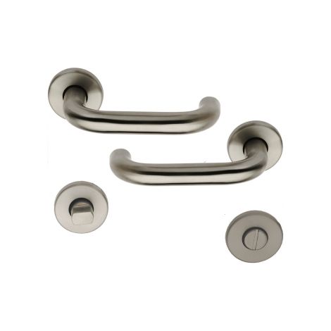 Ouvre&Déco – Poignée de porte intérieure design en Inox sur rosace ronde Conda, TUBULAIRE (1/3)
