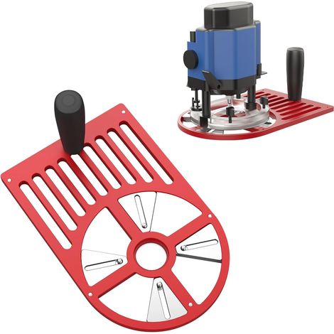 Piastra di base universale per fresatrice, base per fresatrice, base regolabile in lega di alluminio per fresatrici per legno, adatta per fresatrici elettriche da 65 a 132 mm