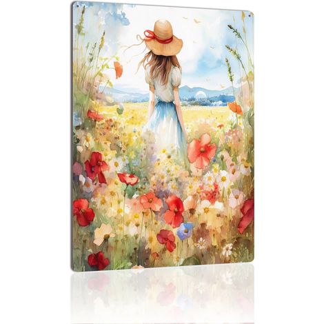 Plaque en Métal Vintage Art Murale pour Jardin de Lierre, Durable et Résistante pour Ajouter une Touche de Green 30x20 cm. (1/5)