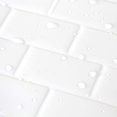 Papier Peint Carrelage Autocollant Blanc 30 x30 cm Style Mosaïque Sticker Mural Film Décoratif Imperméable pour Carreaux de Mur de Salle de Bains et de Cuisine (1/3)