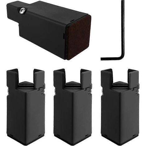 Ensemble de 4 lève-meubles réglables - Lève-meubles robustes à clip à vis, compatibles avec chaises, canapés, tables, lits et bureaux. (1/5)