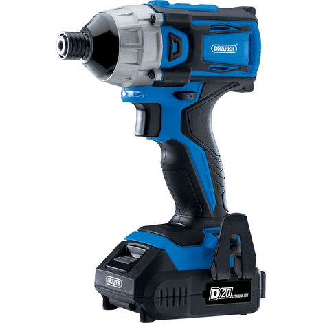 Draper D20 20V Brushless 1/4" Impact Driver with 2 x 2.0Ah Batteries and Charger (180Nm) (86958) (1/5)