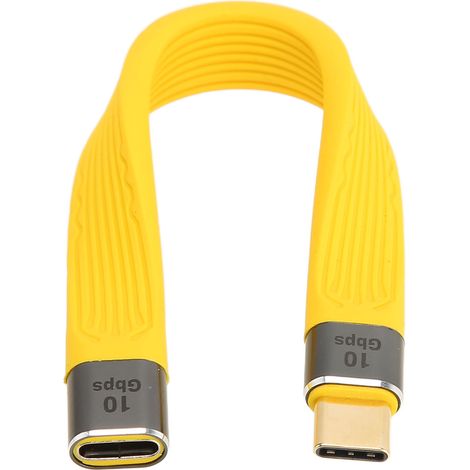 Câble de données Type-C, câble flexible FPC mâle vers femelle, charge rapide 100 W 5 A, câble de projection d'écran 10 Gbit/s, compatible avec Huawei et Xiaomi, câble flexible C mâle vers C femelle. (1/5)