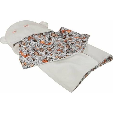 Coperta per Neonato Reversibile Con cappuccio 90 x 66 cm Giungla